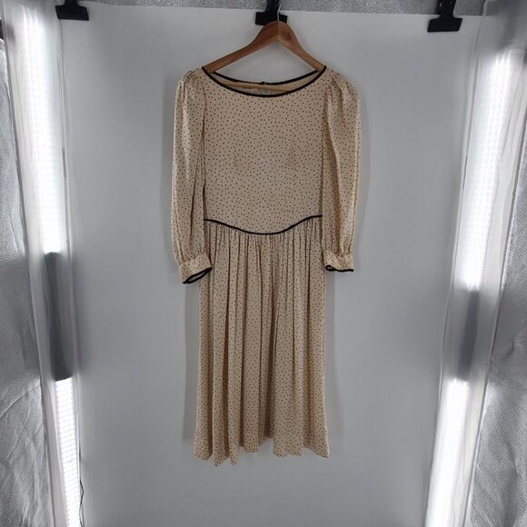 Vintage Jack Mulqueen Collectibles 100% Silk Dress Made in Korea SZ‎ 4 Polka dot - Picture 8 of 16